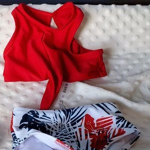 Toddler Girls Tropical Knot Front Bikini Swimsuit